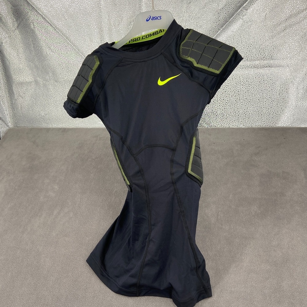 Nike Pro Combat Hyperstrong Compression 4-Pad Football Shirt Mens Medium Black